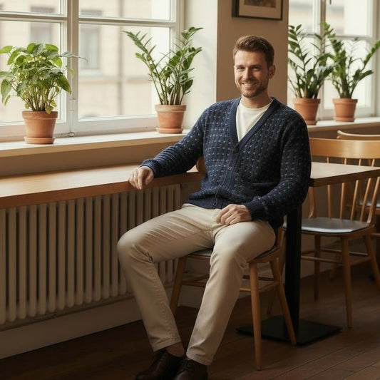 The Bergen Alpaca Cardigan | 100% Peruvian Alpaca | Men's Large - From The Andes