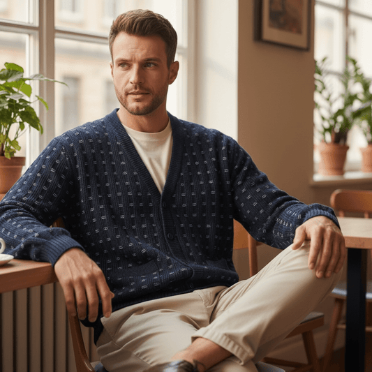 The Bergen Alpaca Cardigan | 100% Peruvian Alpaca | Men's Large - From The Andes