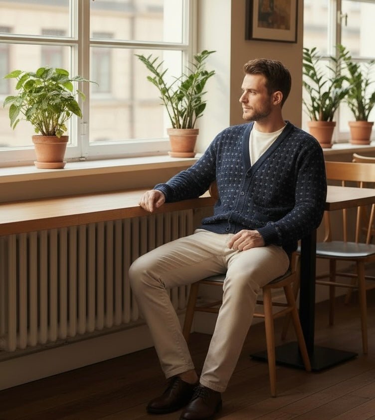 The Bergen Alpaca Cardigan | 100% Peruvian Alpaca | Men's Large - From The Andes