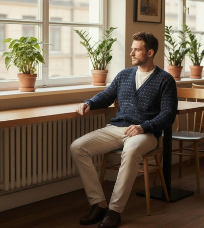 The Bergen Alpaca Cardigan | 100% Peruvian Alpaca | Men's Large - From The Andes