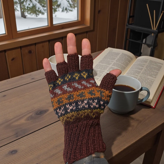 The Boulder Alpaca Fingerless Gloves - From The Andes