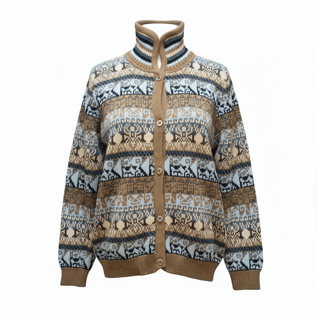 Alpaca Sweater Cardigan | Valencia Jacquard Knit – From The Andes