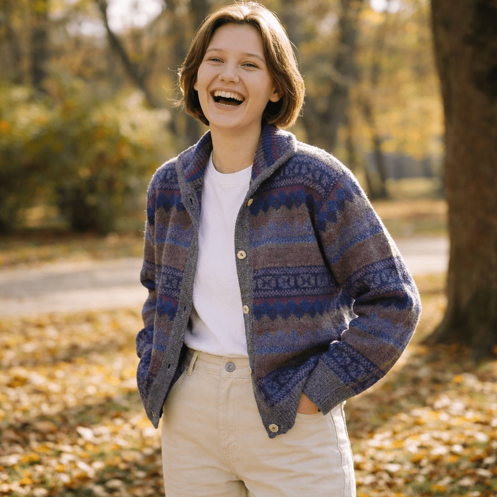 Alpaca Sweater Cardigan | Valencia Jacquard Knit – From The Andes