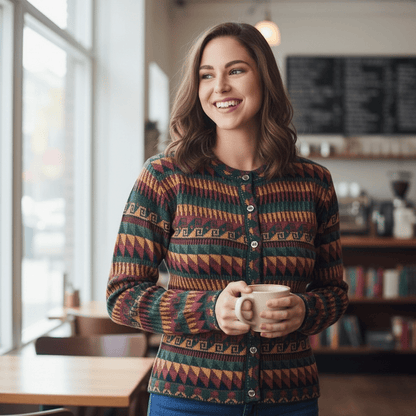 The Vienna Alpaca Jacquard Cardigan - From The Andes