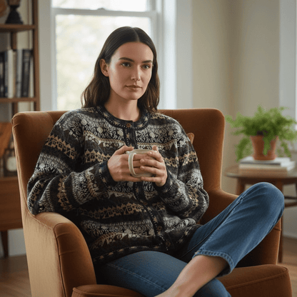 The Vienna Alpaca Jacquard Cardigan - From The Andes