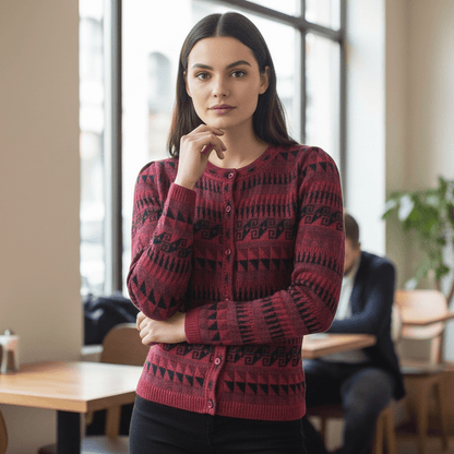 The Vienna Alpaca Jacquard Cardigan - From The Andes