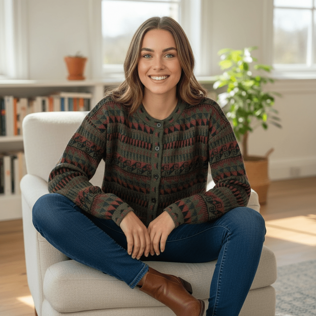 The Vienna Alpaca Jacquard Cardigan - From The Andes