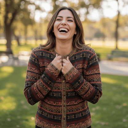 The Vienna Alpaca Jacquard Cardigan - From The Andes