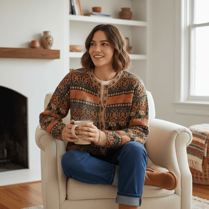 The Vienna Alpaca Jacquard Cardigan - From The Andes