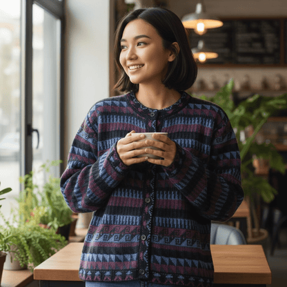 The Vienna Alpaca Jacquard Cardigan - From The Andes
