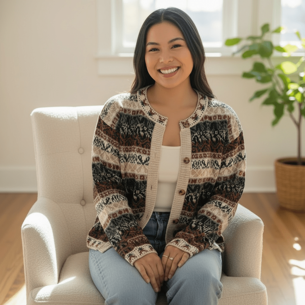 The Vienna Alpaca Jacquard Cardigan - From The Andes