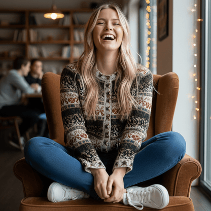 The Vienna Alpaca Jacquard Cardigan - From The Andes