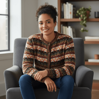 The Vienna Alpaca Jacquard Cardigan - From The Andes