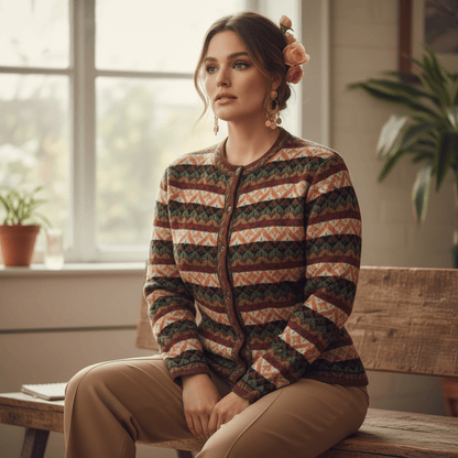 The Vienna Alpaca Jacquard Cardigan - From The Andes