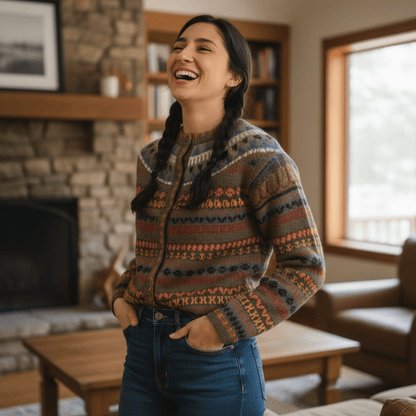 The Vienna Alpaca Jacquard Cardigan - From The Andes