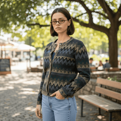 The Vienna Alpaca Jacquard Cardigan - From The Andes