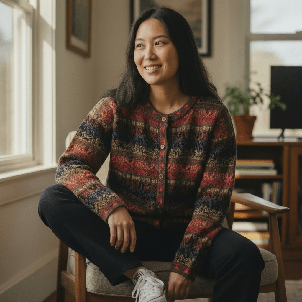 The Vienna Alpaca Jacquard Cardigan - From The Andes