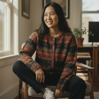 The Vienna Alpaca Jacquard Cardigan - From The Andes