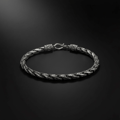 Thick Weave Foxtail Bracelet: Artisan Silver from Bali - From The Andes