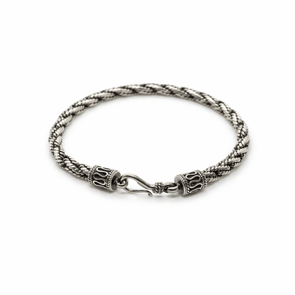 Thick Weave Foxtail Bracelet: Artisan Silver from Bali - From The Andes