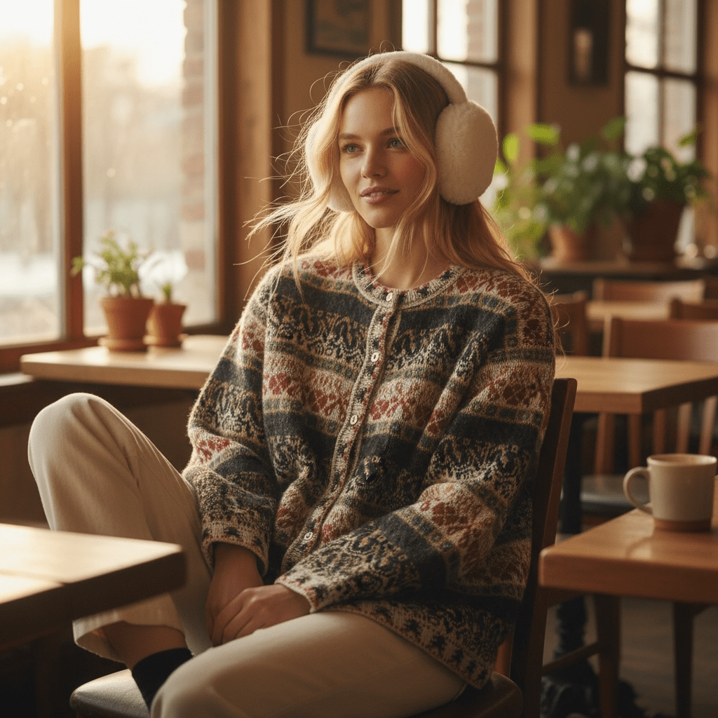 VIENNA Alpaca Jacquard Cardigan - From The Andes