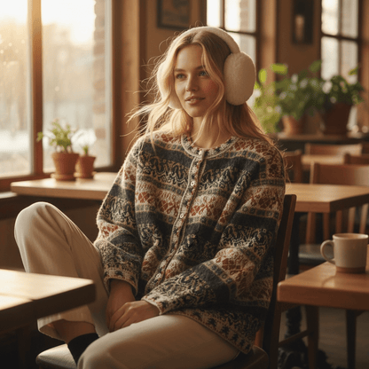 VIENNA Alpaca Jacquard Cardigan - From The Andes
