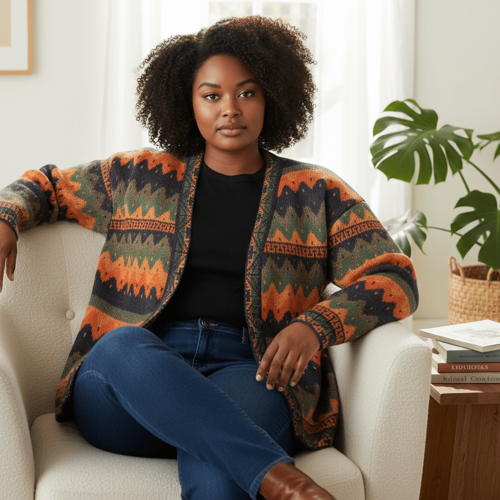VIENNA Alpaca Jacquard Cardigan - From The Andes