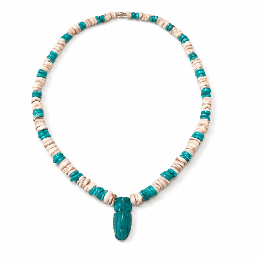 Vintage Andean Chaquira Necklace | Carved Stone Owl (c. 1990s) - From The Andes