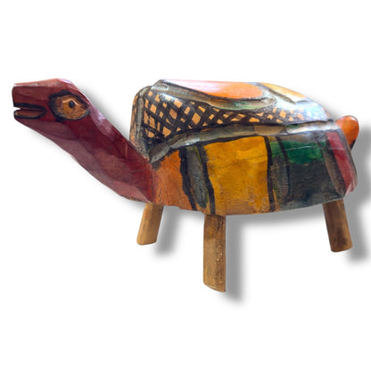 Vintage Guatemalan Hand - Carved Turtle Sculpture - From The Andes