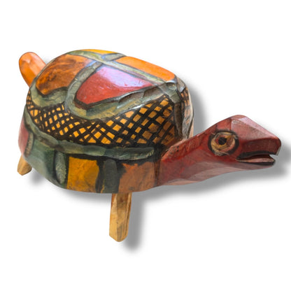 Vintage Guatemalan Hand - Carved Turtle Sculpture - From The Andes