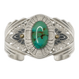 Ray Winner Sterling Silver & 14K Gold Kingman Turquoise Cuff