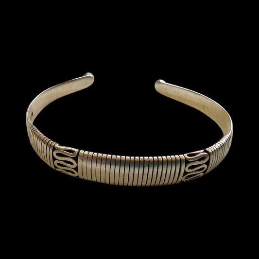 Vintage Sterling Silver Wire - Wrapped Cuff Bracelet - From The Andes